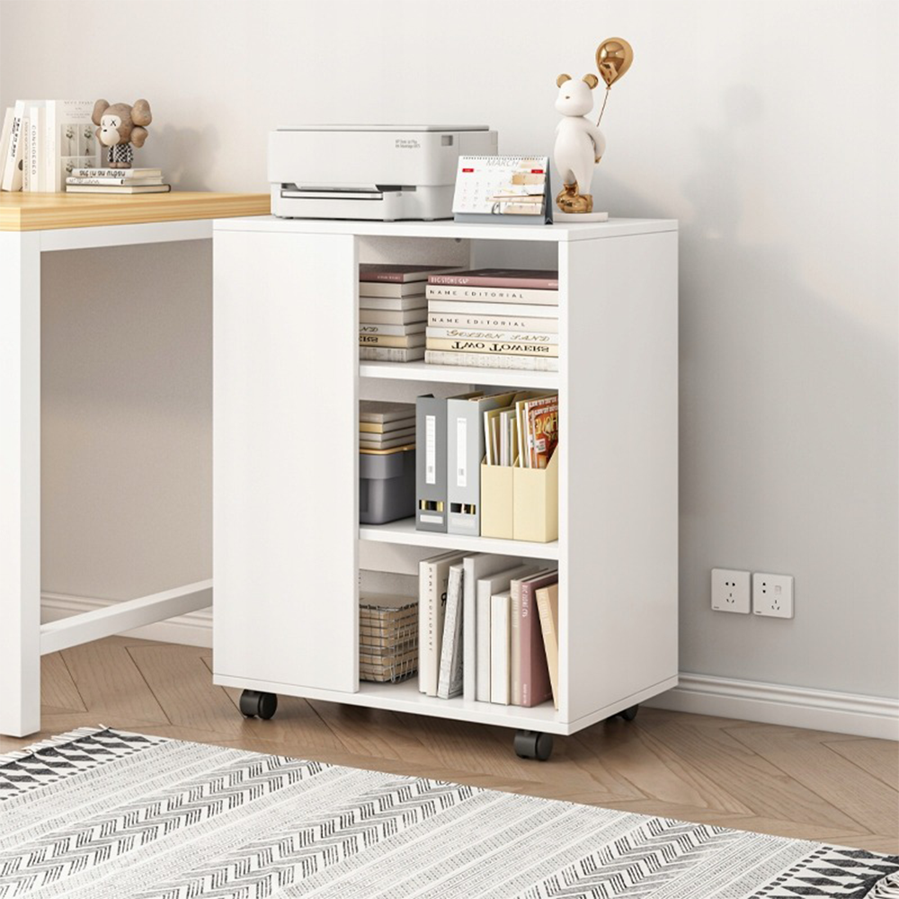 Armoire blanche 60 cm – design moderne de style loft, idéale pour le bureau ou le télétravail.