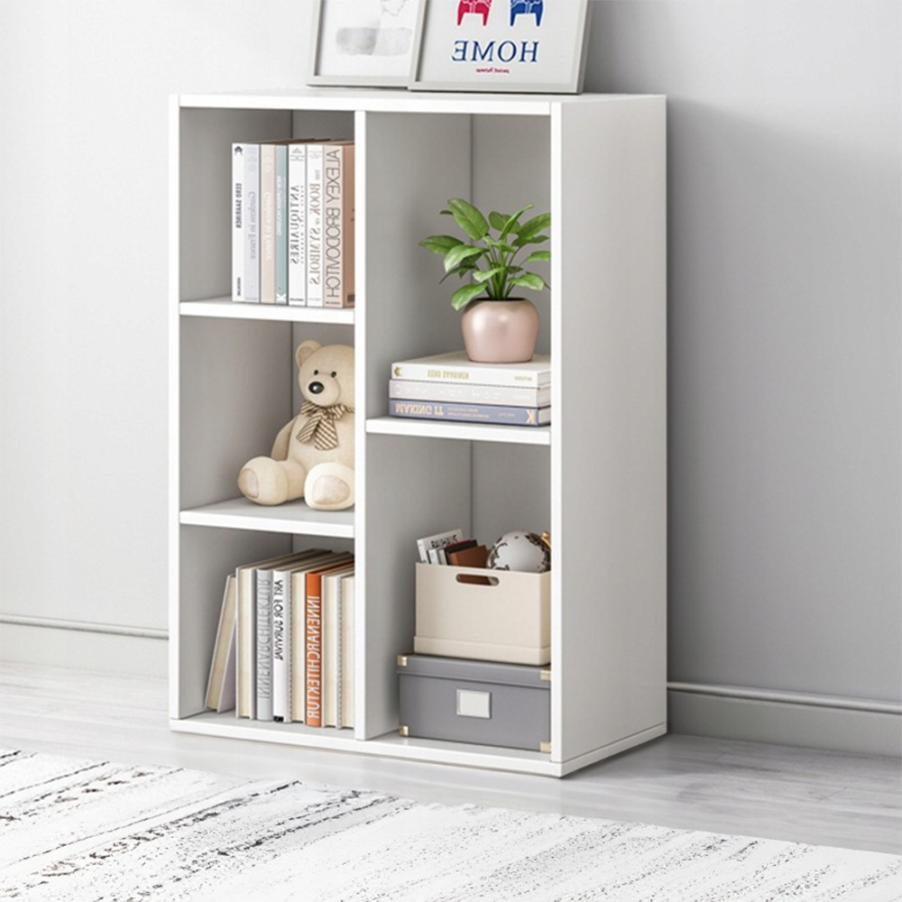 Étagère blanche 80x50 cm – Bibliothèque ouverte de style scandinave, idéale pour les livres et les objets de décoration.
