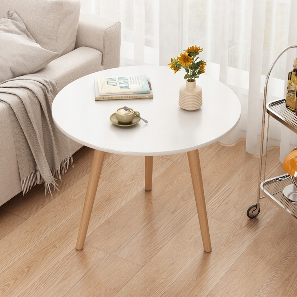 Table basse ronde 60x52 cm – style scandinave, élégance et design compact