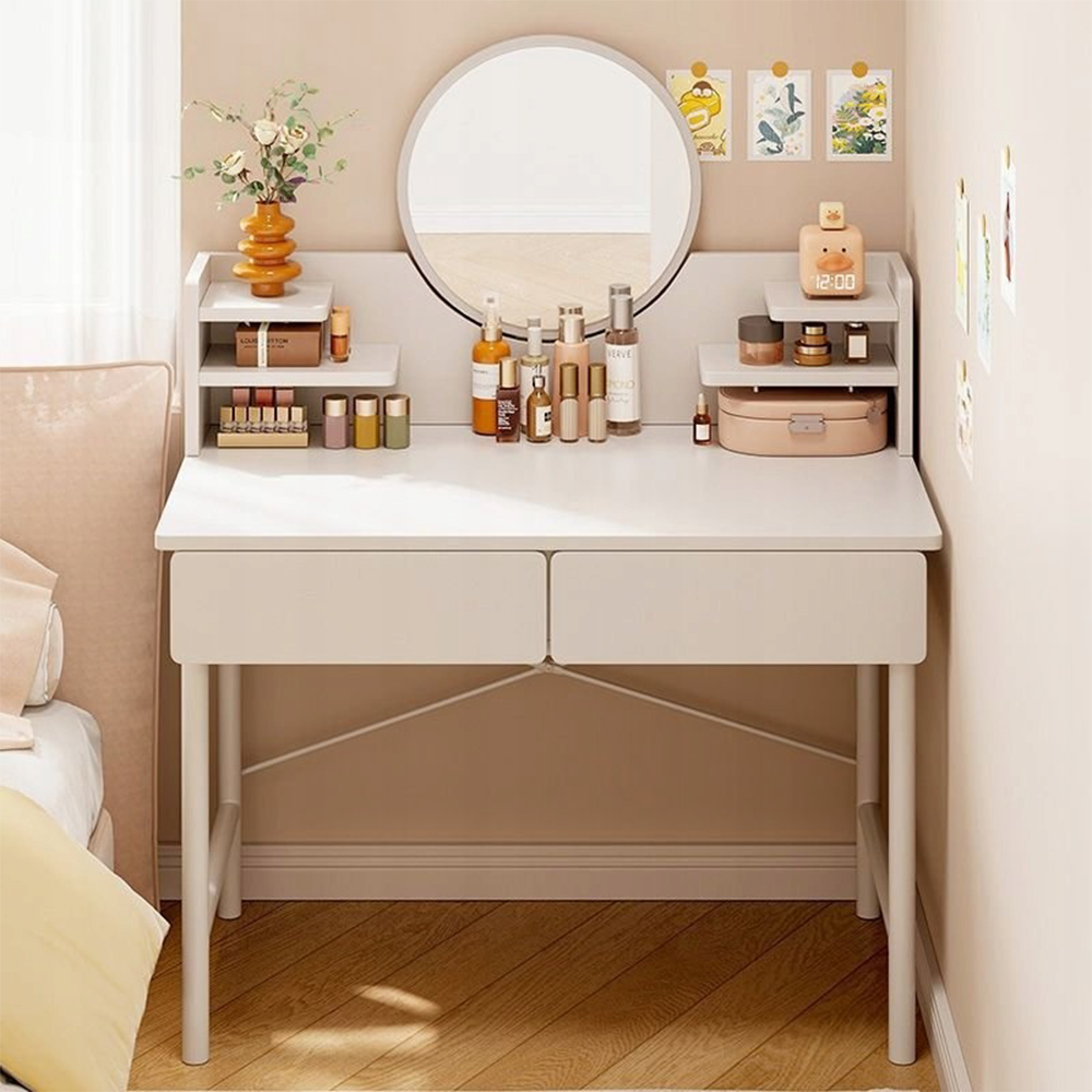 Coiffeuse blanche avec miroir 80x40x125,5 cm – Élégance et fonctionnalité pour la chambre à coucher