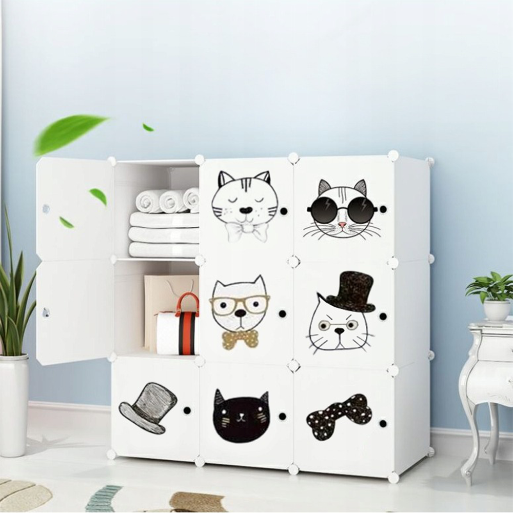 Armoire modulable pliable pour enfants – 111x111x37 cm – légère, colorée, imperméable