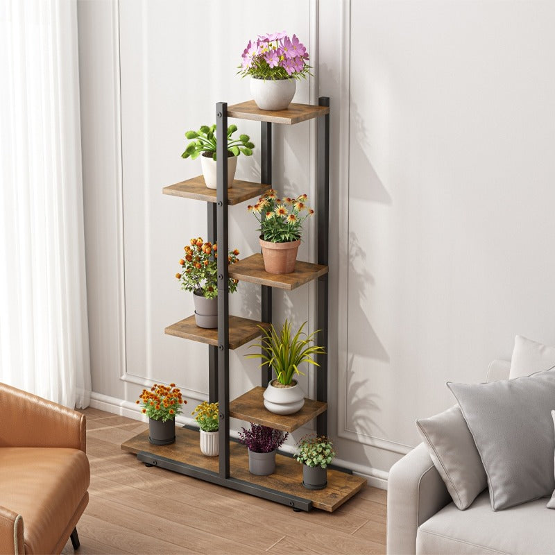 Étagère à plantes – moderne, marron, 113 cm de haut