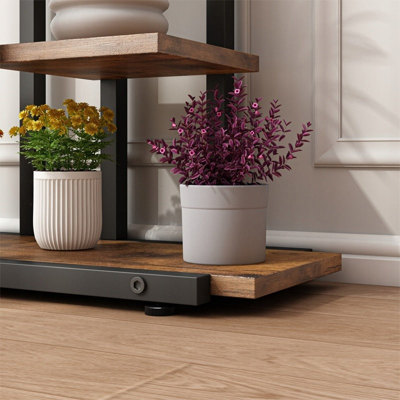 Support à plantes style loft rustique – étagère à plantes pour pots de fleurs