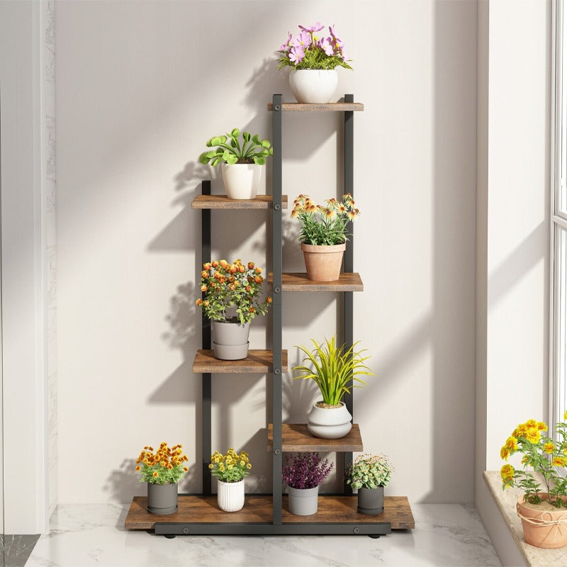 Étagère à plantes – moderne, marron, 113 cm de haut