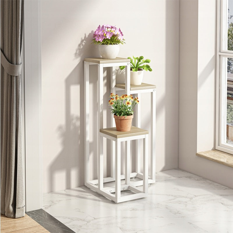 Support à plantes blanc – 67 cm – Style loft à 3 niveaux