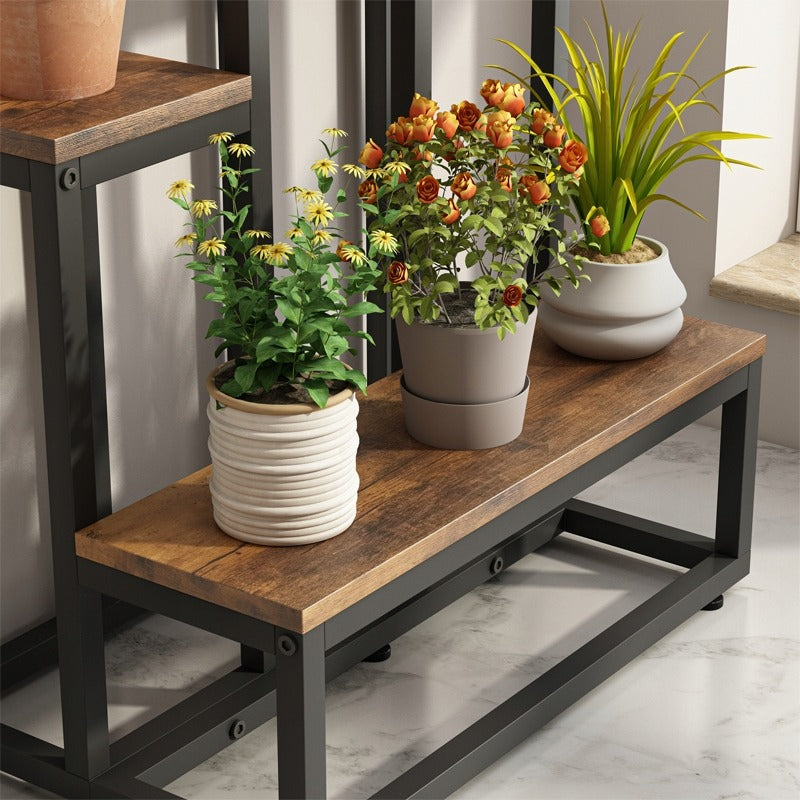 Étagère à plantes rustique – 67 cm de haut, style loft / industriel